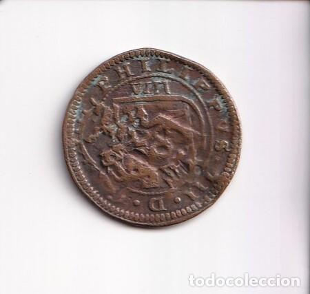 Monedas de Espa&ntilde;a: Moneda de 8 Maraved&iacute;s del Real Ingenio de SEGOVIA aparentemente de 1608 con resello 'R X' de 1650.