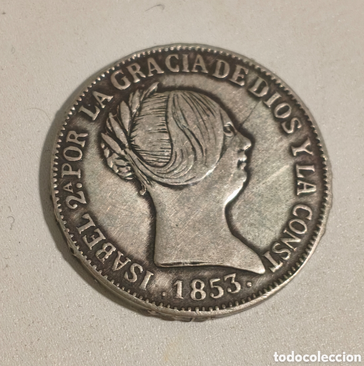 Monedas de Espa&ntilde;a: 10 REALES ISABEL II 1853 FALSA DE EPOCA