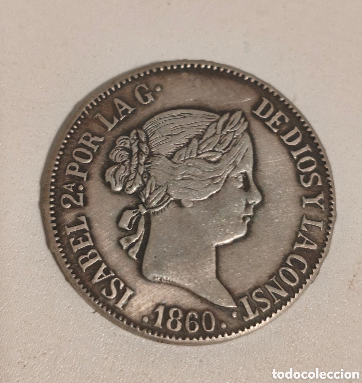 Monedas de Espa&ntilde;a: Moneda 10 Reales Isabel II 1860 - Falsa de &Eacute;poca