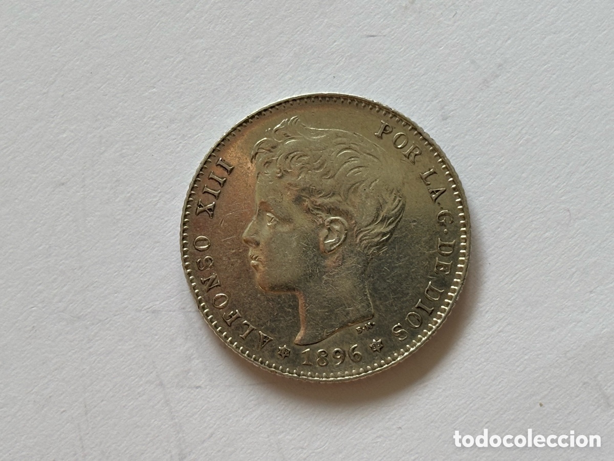 Monedas de Espa&ntilde;a: ALFONSO XIII * 1 PESETA 1896*96 PG V * PLATA