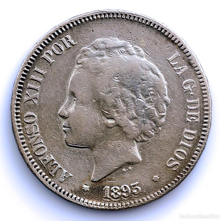 Monedas de Espa&ntilde;a: SC-FALSA EN PLATA. Alfonso XII. 5 Peseta 1883 Madrid. Plata 24,5 g