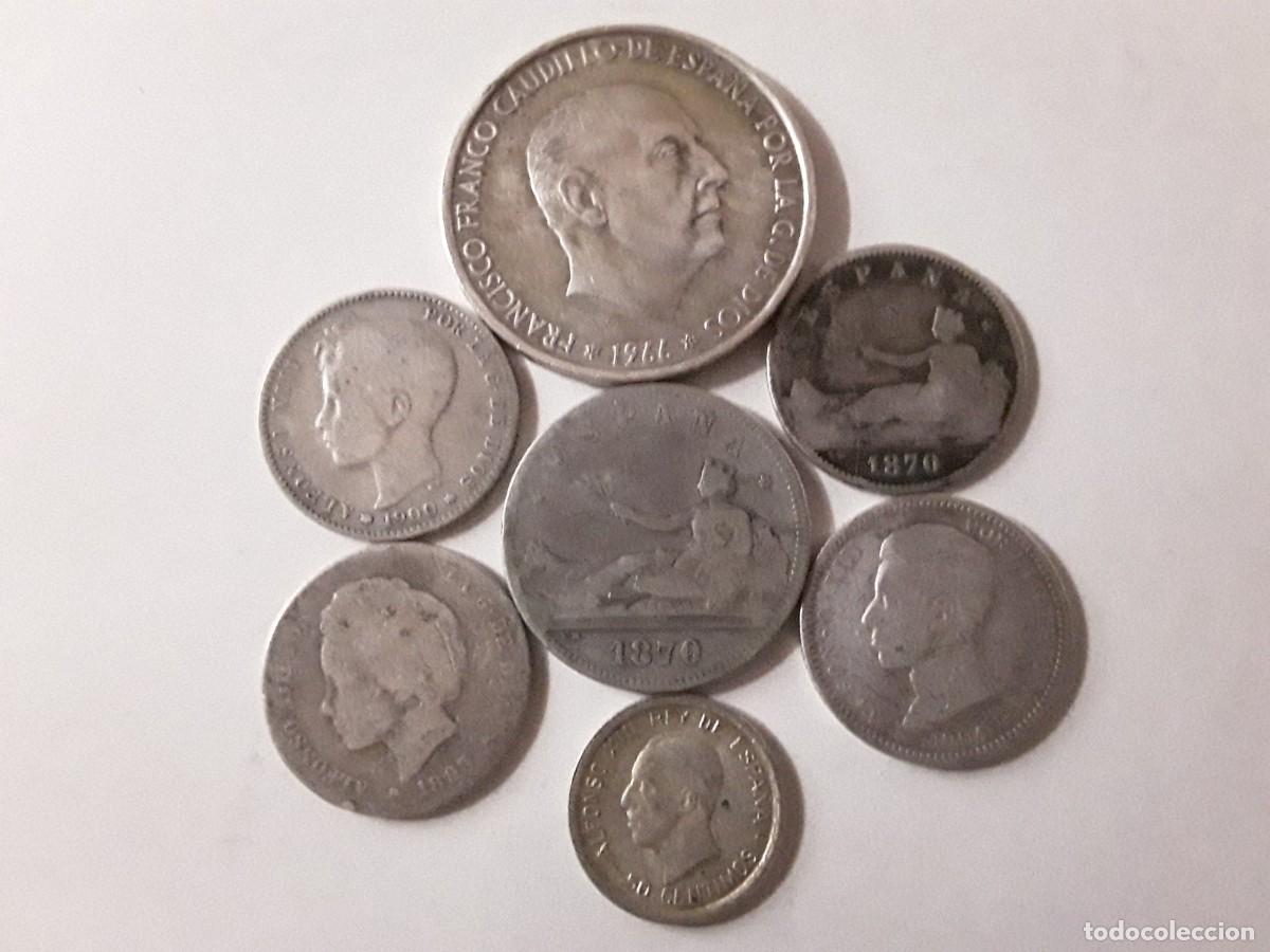 Monedas de Espa&ntilde;a: ESPA&Ntilde;A - LOTE 7 MONEDAS DE PLATA DIFERENTES.