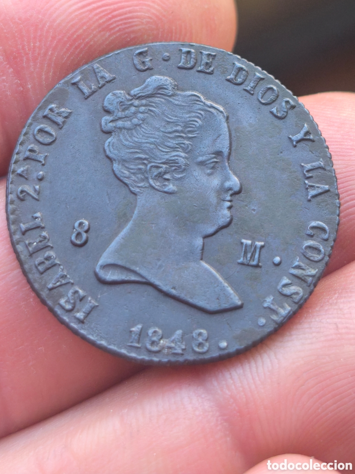 Monnaies d'Espagne: Isabel II 1848 8 maravedis Segovia