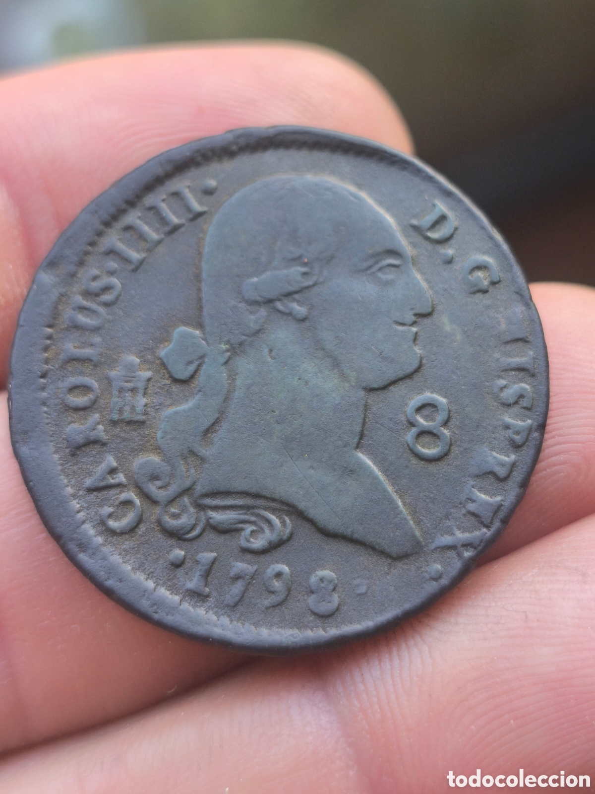 Coins of Spain: Carlos IV 1798 8 maravedis Segovia