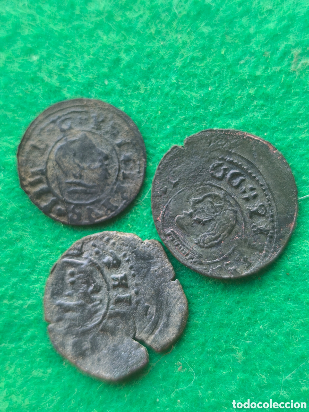 Monedas de Espa&ntilde;a: Lote 3 monedas FALSAS EPOCA Felipe IV