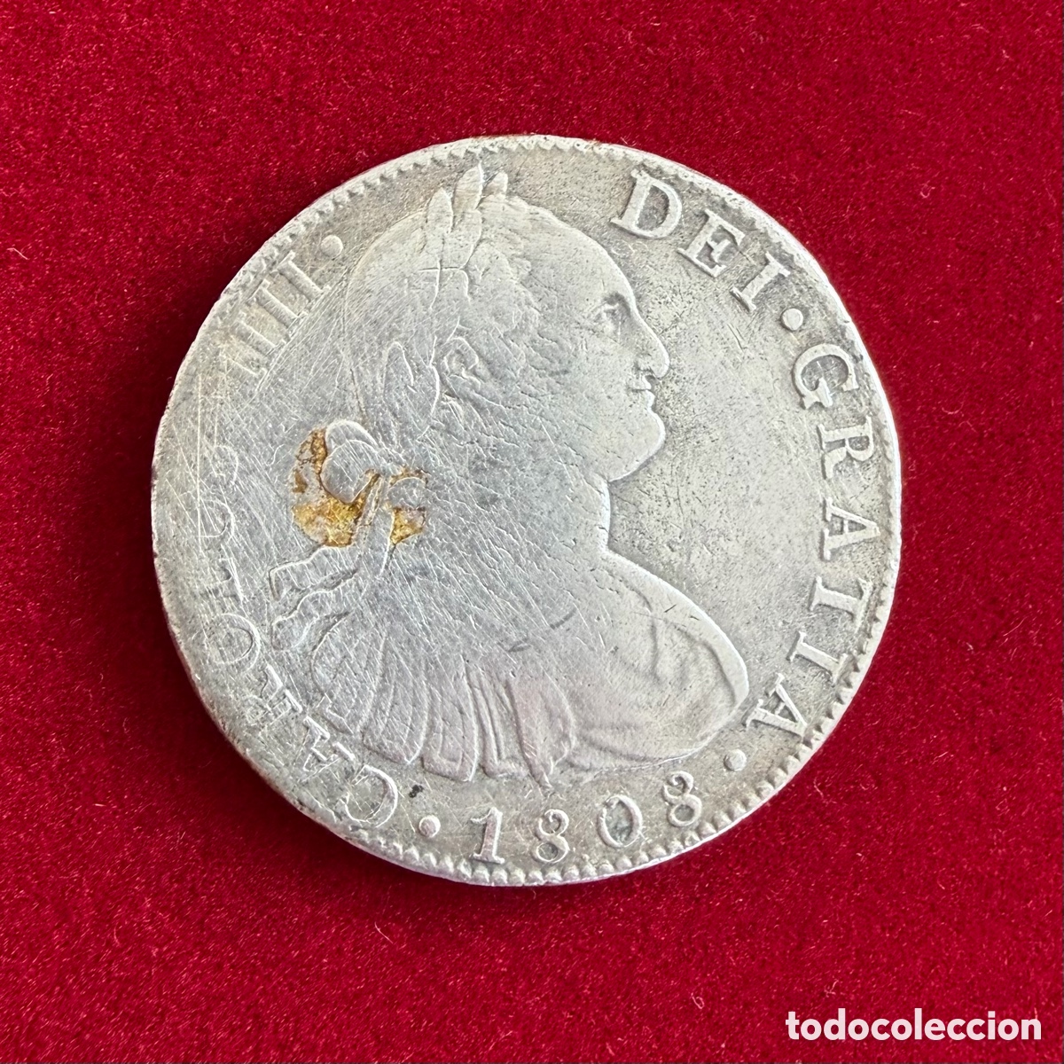 Monedas de Espa&ntilde;a: 8 Reales Carlos IV 1808 M&eacute;xico TH Plata