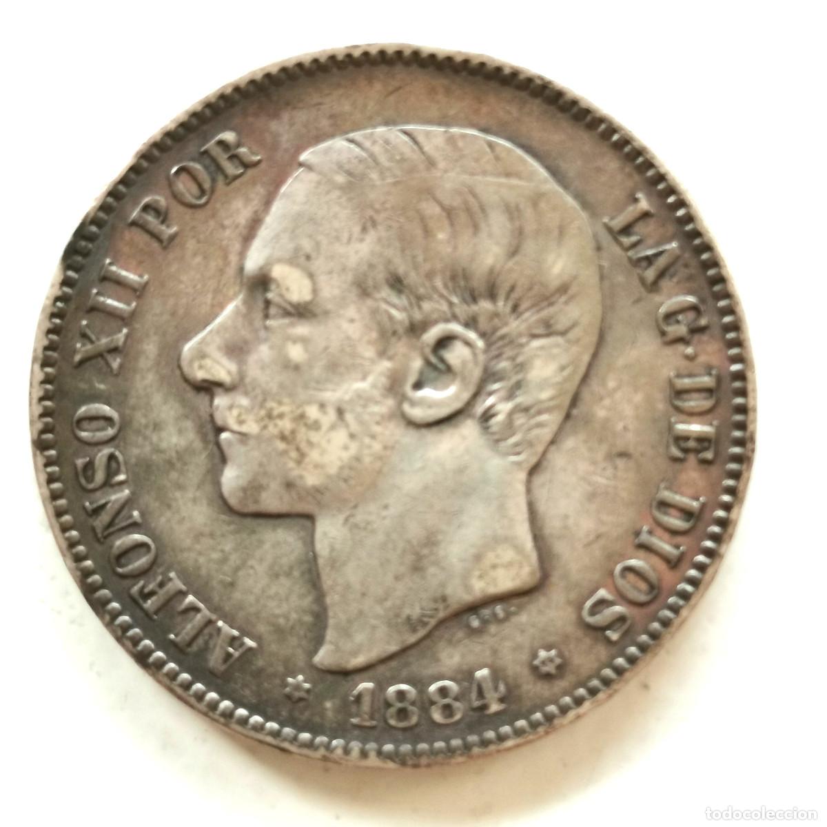 Monedas de Espa&ntilde;a: 5 pesetas Alfonso XII 1884 (*18-*84) &ndash; Duro de plata &ndash; Espa&ntilde;a