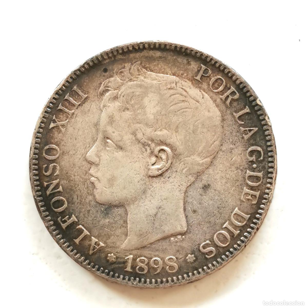 Monedas de Espa&ntilde;a: 5 pesetas Alfonso XIII 1898 (*18-*98) &ndash; Duro de plata &ndash; Espa&ntilde;a