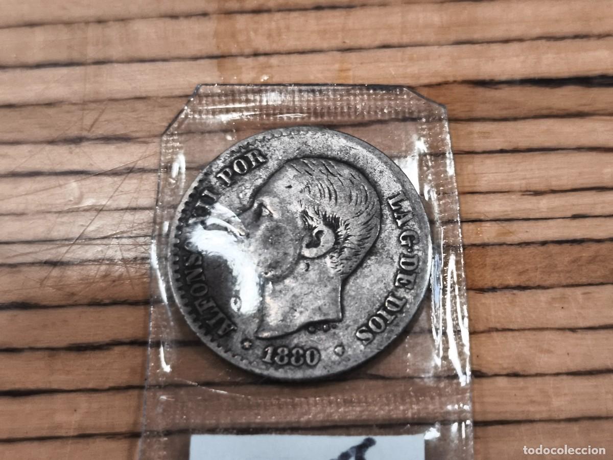 Monedas de Espa&ntilde;a: 50 c&eacute;ntimos Alfonso XII 1880 plata