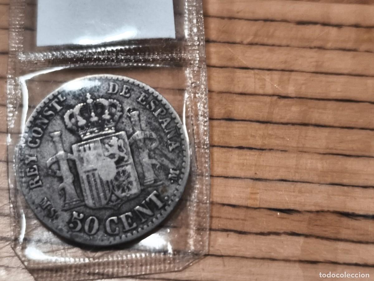 Monedas de Espa&ntilde;a: 50 c&eacute;ntimos Alfonso XII 1880 plata - Foto 2