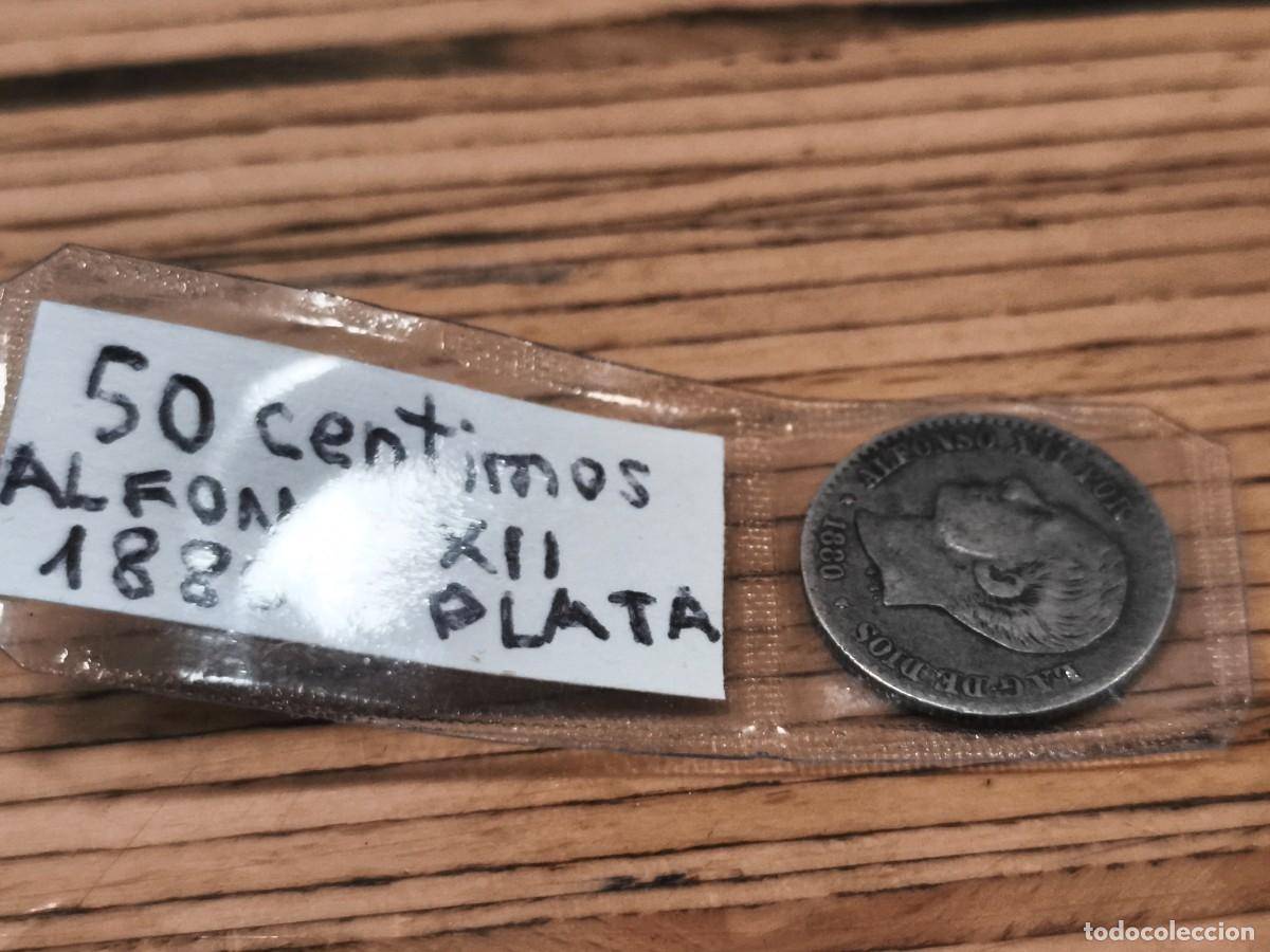 Monedas de Espa&ntilde;a: 50 c&eacute;ntimos Alfonso XII 1880 plata - Foto 3