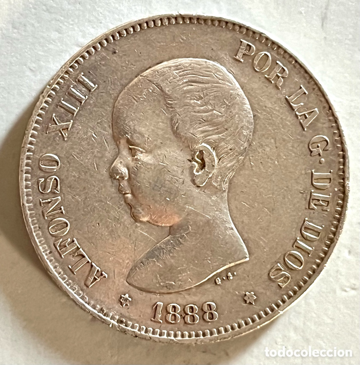 Monedas de Espa&ntilde;a: MONEDA 5 PESETAS ALFONSO XIII 1888 - MPM - *18*88 - PLATA