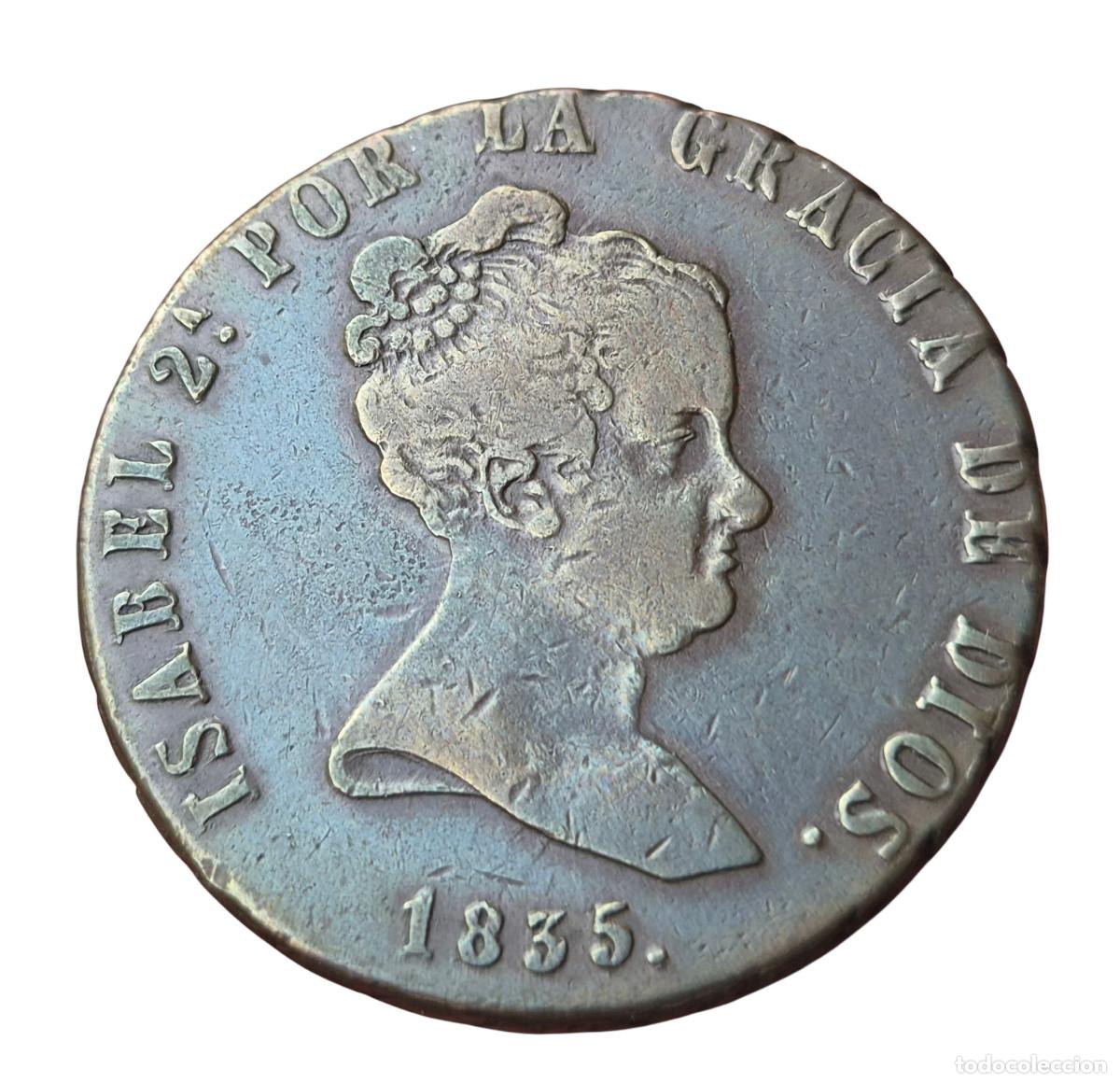 Monedas de Espa&ntilde;a: ISABEL 2&ordf; JUBIA 8 MARAVEDIS 1835 Escasa