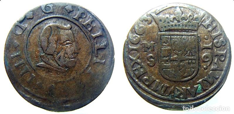 Monedas de Espa&ntilde;a: Moneda de Felipe IV Madrid S. 16 maraved&iacute;s 1663