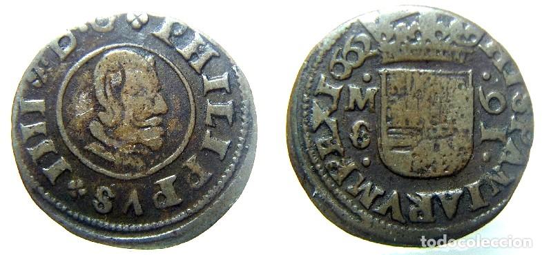 Monedas de Espa&ntilde;a: Moneda de Felipe IV Madrid 16 maraved&iacute;s 1662