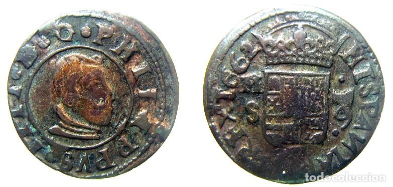 Monedas de Espa&ntilde;a: Moneda de Felipe IV Madris S 16 maraved&iacute;s 1662