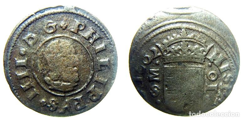 Monedas de Espa&ntilde;a: Moneda de Felipe IV Madris S 16 maraved&iacute;s 1662