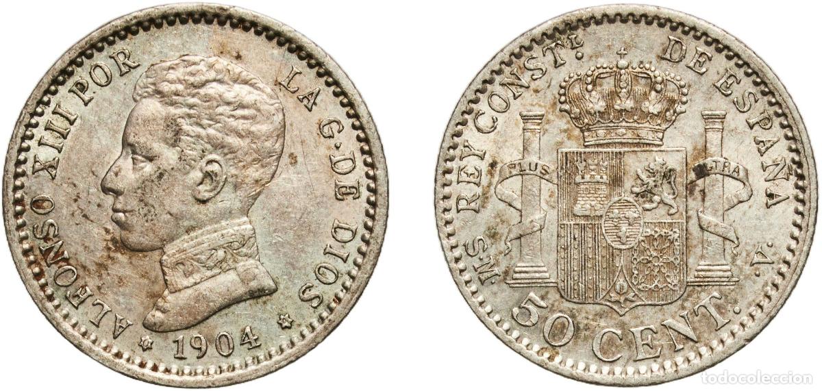 Monedas de Espa&ntilde;a: Spain Kingdom 1904 0-4 SMV 50 Centimos - Alfonso XIII (4th portrait) Original luster Silver (.835)