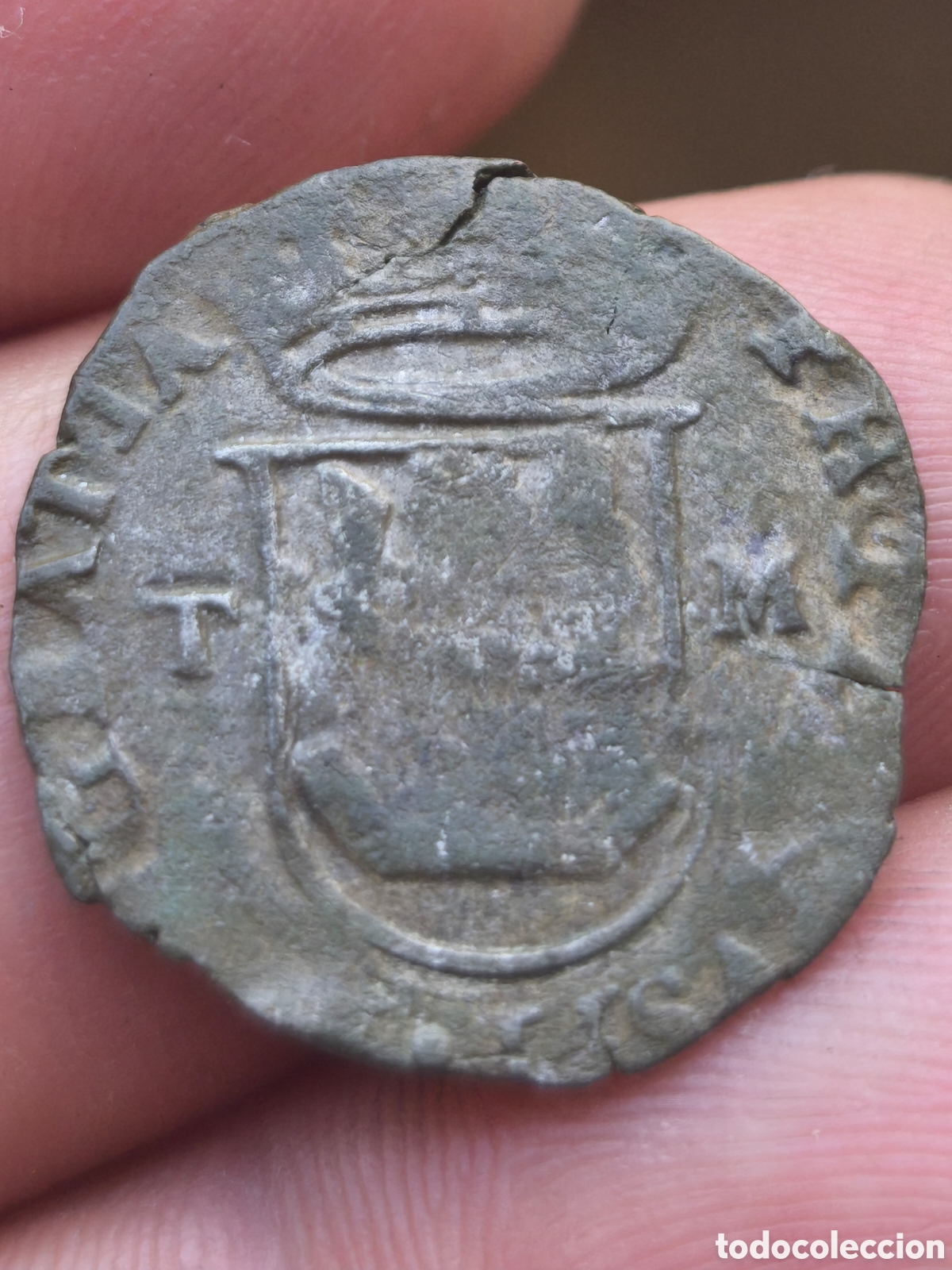 Monedas de Espa&ntilde;a: Felipe II cuartillo 8 maravedis y medio Toledo vell&oacute;n plata