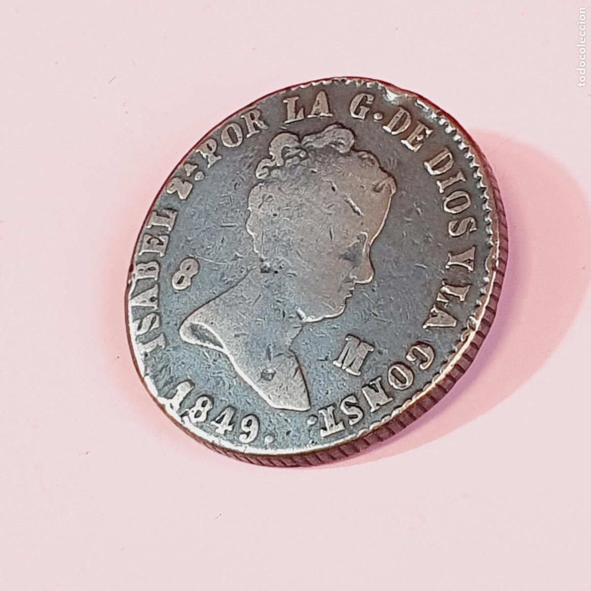 Monedas de Espa&ntilde;a: *MONEDA DE ESPA&Ntilde;A-8 MARAVED&iacute;ES-ISABEL II-1849-cobre-ver fotos.