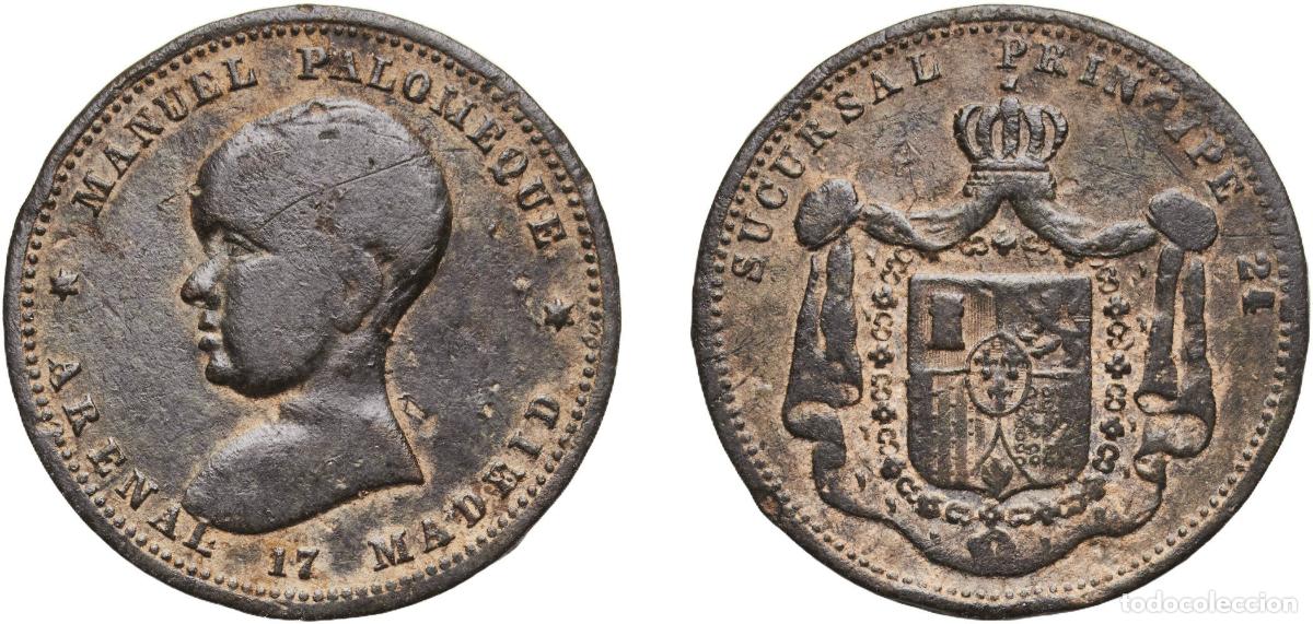 Monedas de Espa&ntilde;a: Spain ND Token - Alfonso XIII (Manuel Palomeque) Copper 4.57g VF