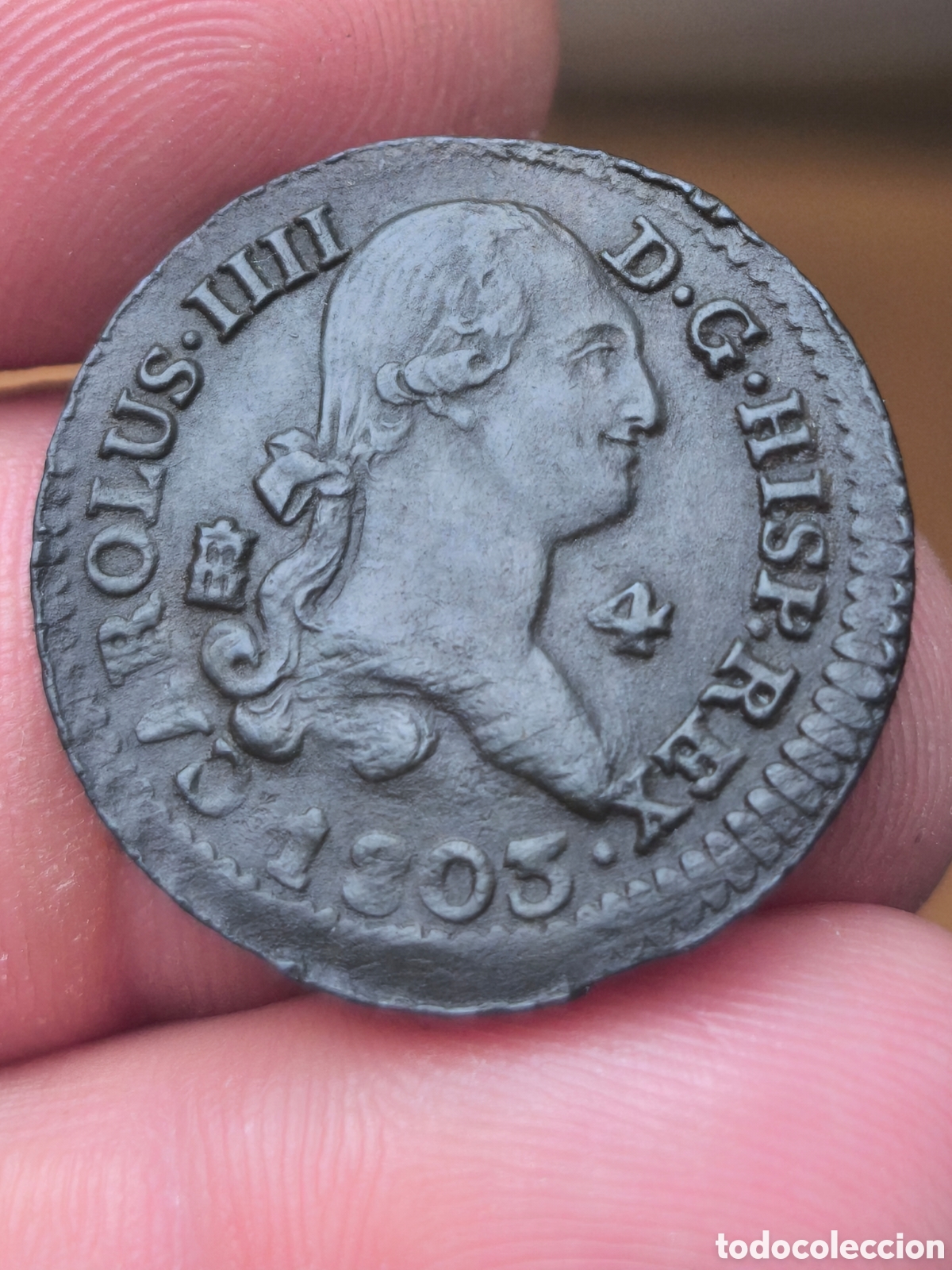 Monnaies d'Espagne: Carlos IV 1803 4 maravedis Segovia