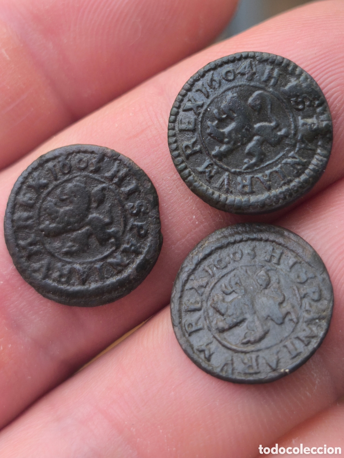 M&uuml;nzen von Spanien: Lote 4 monedas Felipe III SEGOVIA 2 y 4 maravedis