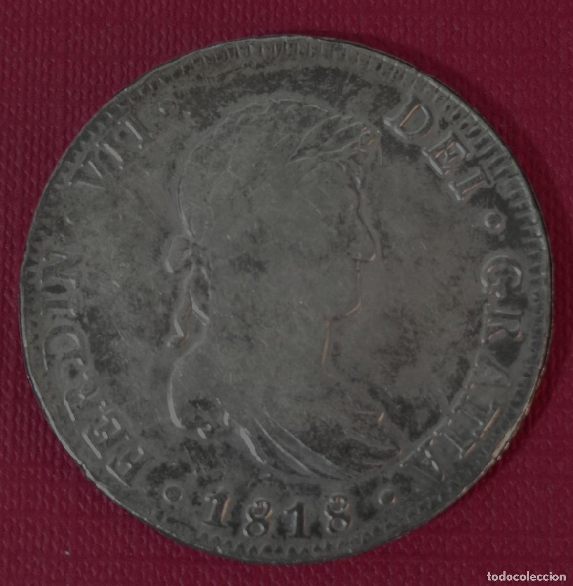 Monedas de Espa&ntilde;a: MONEDA 8 REALES DE A OCHO - FORRADA PLATA - FALSA DE EPOCA - A&Ntilde;O 1818