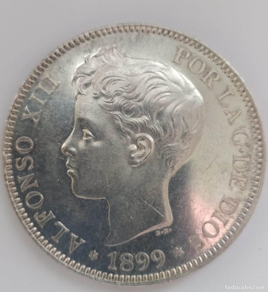 Monedas de Espa&ntilde;a: MONEDA DE PLATA DE 5 PESETAS DE ALFONSO XIII 1899 ESTADO DE CONSERVACION SPL
