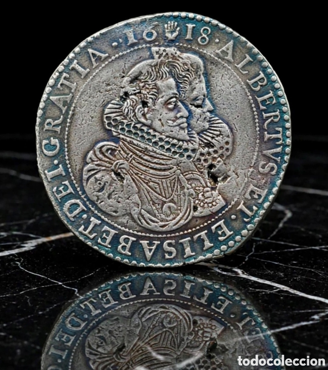 M&uuml;nzen von Spanien: Ducat&oacute;n de los archiduques Alberto e Isabel a&ntilde;o 1618 acu&ntilde;ada en Amberes