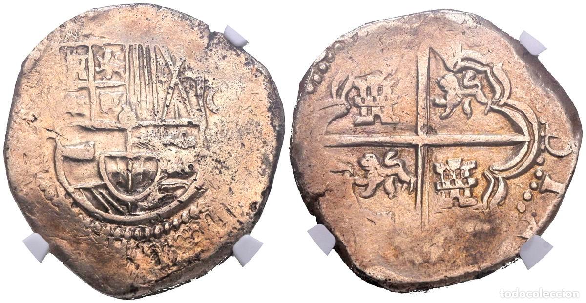 Monedas de Espa&ntilde;a: FELIPE III (1598-1621). 8 Reales. (Ar. 27,09g/32mm). Fecha no visible (1618-1621). Potos&iacute; B. (Cal-20
