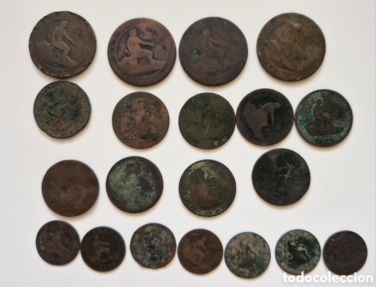 Monedas de Espa&ntilde;a: Lote Monedas Hist&oacute;ricas Espa&ntilde;a - Gobierno Provisional 1870 (Perras Gordas, Chicas y Pesetas)