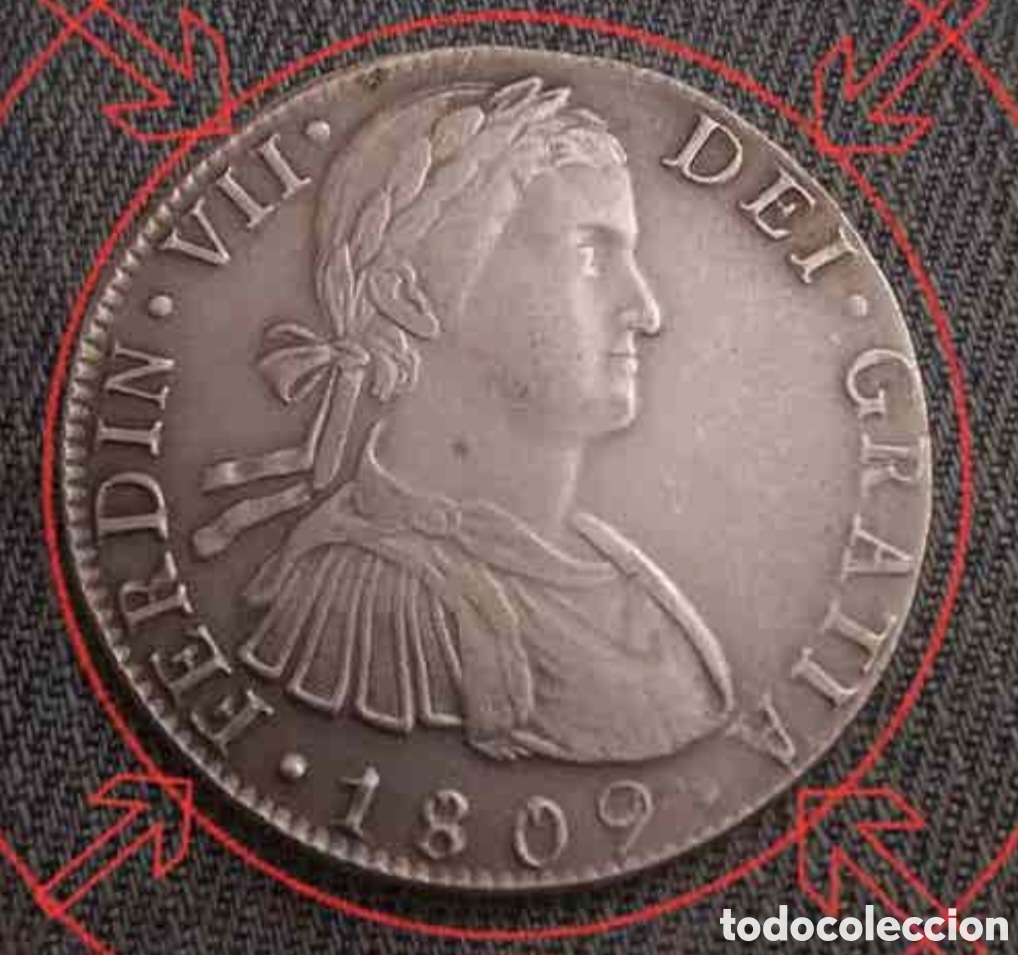 Monedas de Espa&ntilde;a: 8 Reales 1809 M&eacute;xico Plata &ndash; Error Virola y Cospel 24g (MBC)