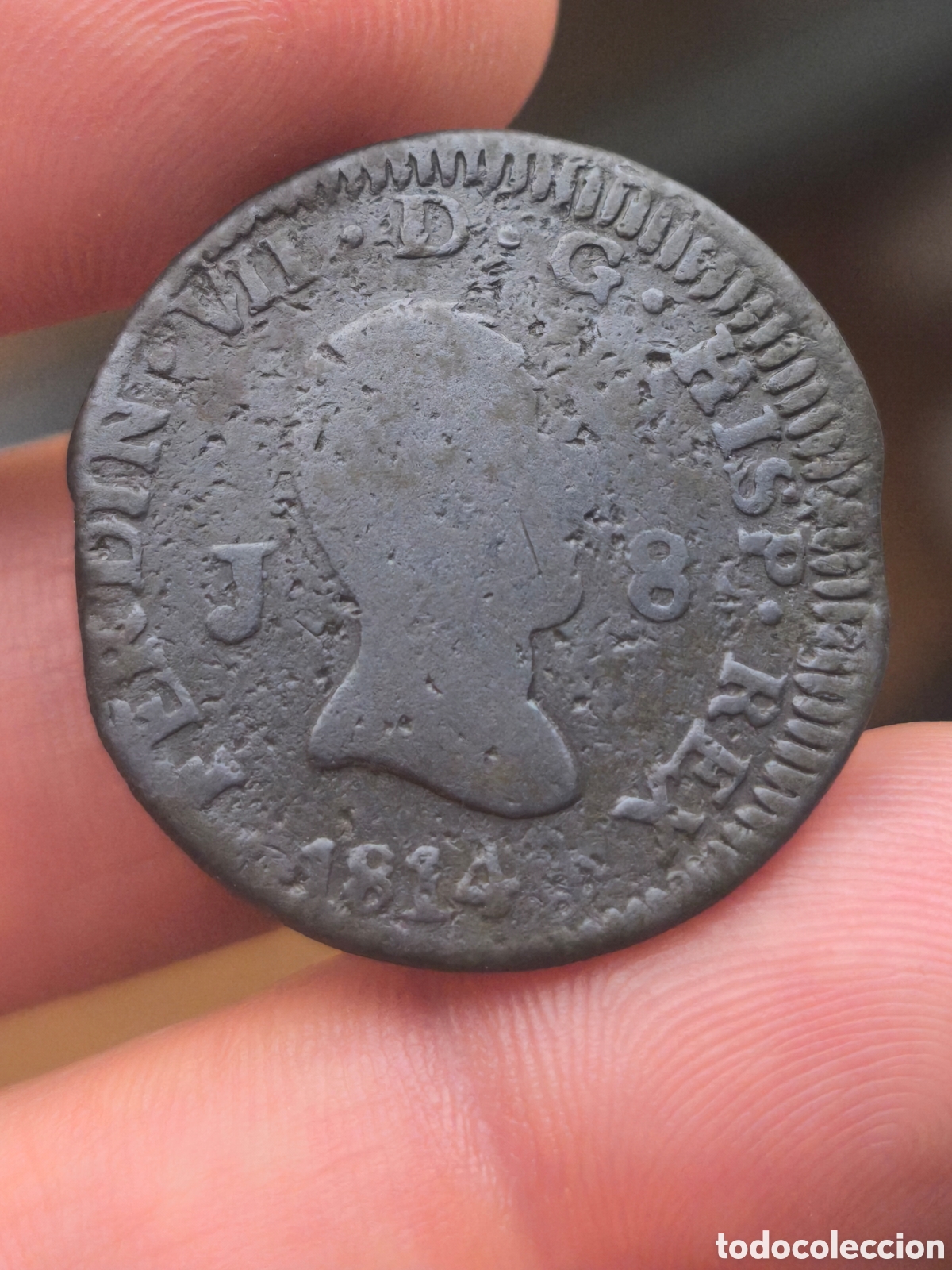 Monedas de Espa&ntilde;a: Fernando VII 1814 JUBIA 8 maravedis