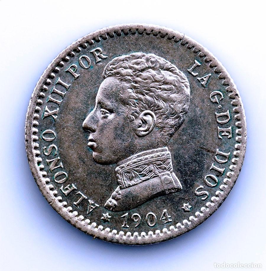 Monedas de Espa&ntilde;a: SC-Spain-Alfonso XIII. 50 Centimos. 1904*0-4. Madrid. EBC/XF Plata 2,5 g.