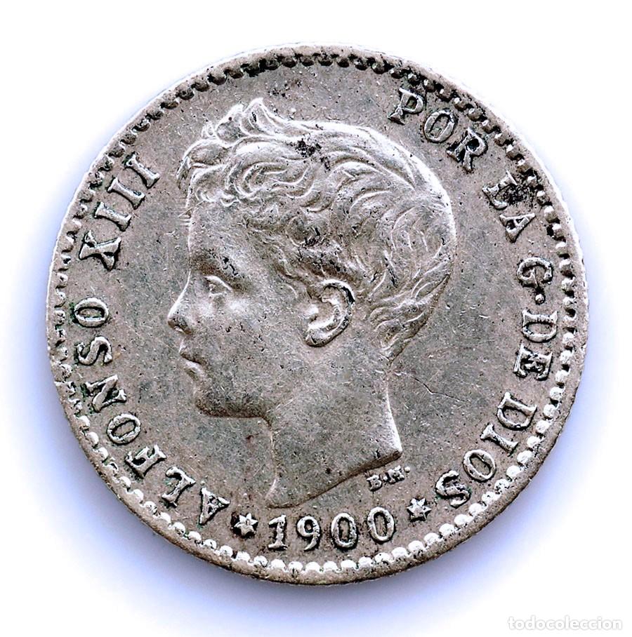 Monedas de Espa&ntilde;a: SC-Spain-Alfonso XIII. 50 Centimos. 1900. Madrid. Plata 2,5 g.