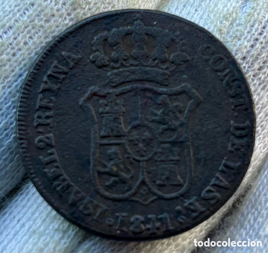 Monedas de Espa&ntilde;a: Moneda 3 Cuartos 1841 Catalu&ntilde;a. Isabel II