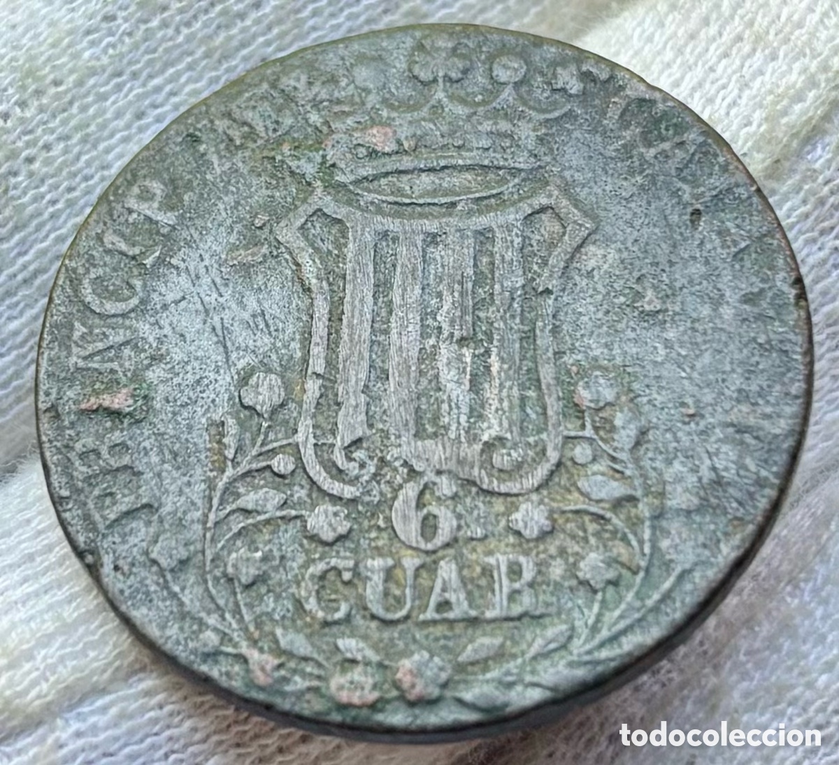 Monedas de Espa&ntilde;a: Moneda 6 Cuartos 1846 Catalu&ntilde;a. Isabel II