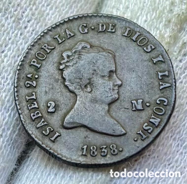 Monedas de Espa&ntilde;a: Moneda 2 Maravedis 1838 Segovia. Isabel II