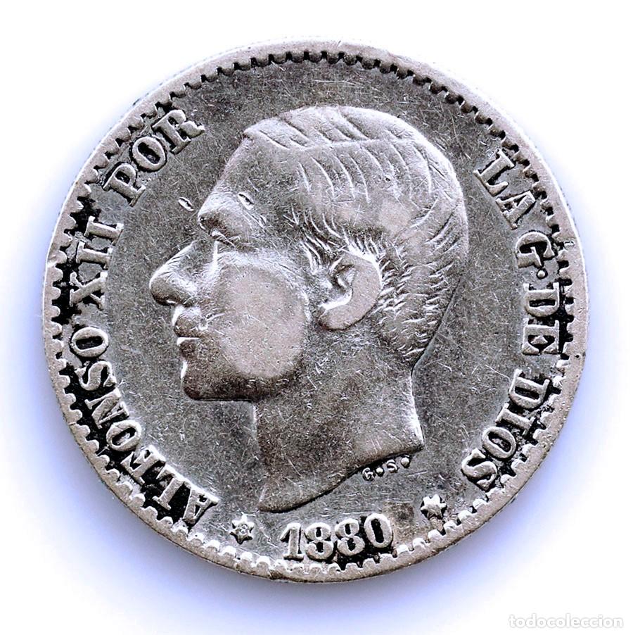 Monedas de Espa&ntilde;a: SC-Spain-. Alfonso XII. 50 C&eacute;ntimos 1880. Madrid. Plata 2,5 g.