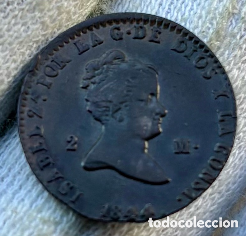 Monedas de Espa&ntilde;a: Moneda 2 Maravedis 1844 Segovia. Isabel II