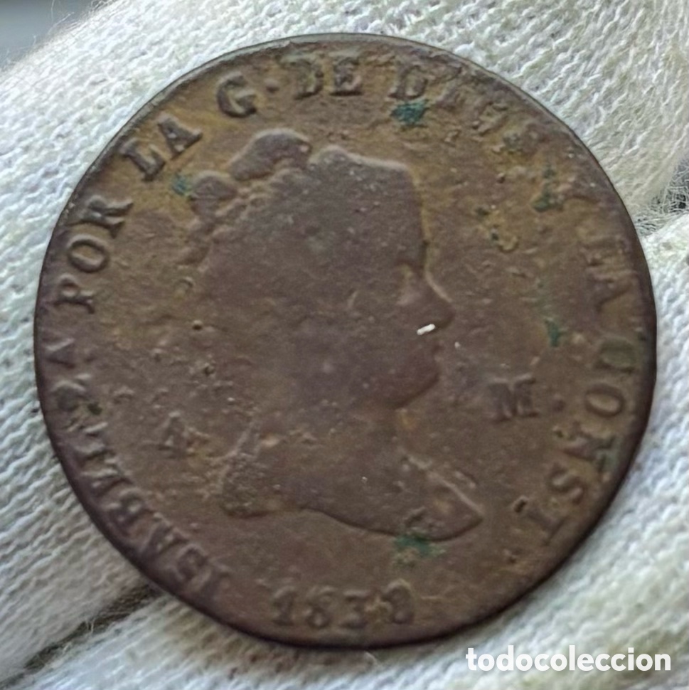 Monedas de Espa&ntilde;a: Moneda 4 Maravedis 1838 Segovia. Isabel II