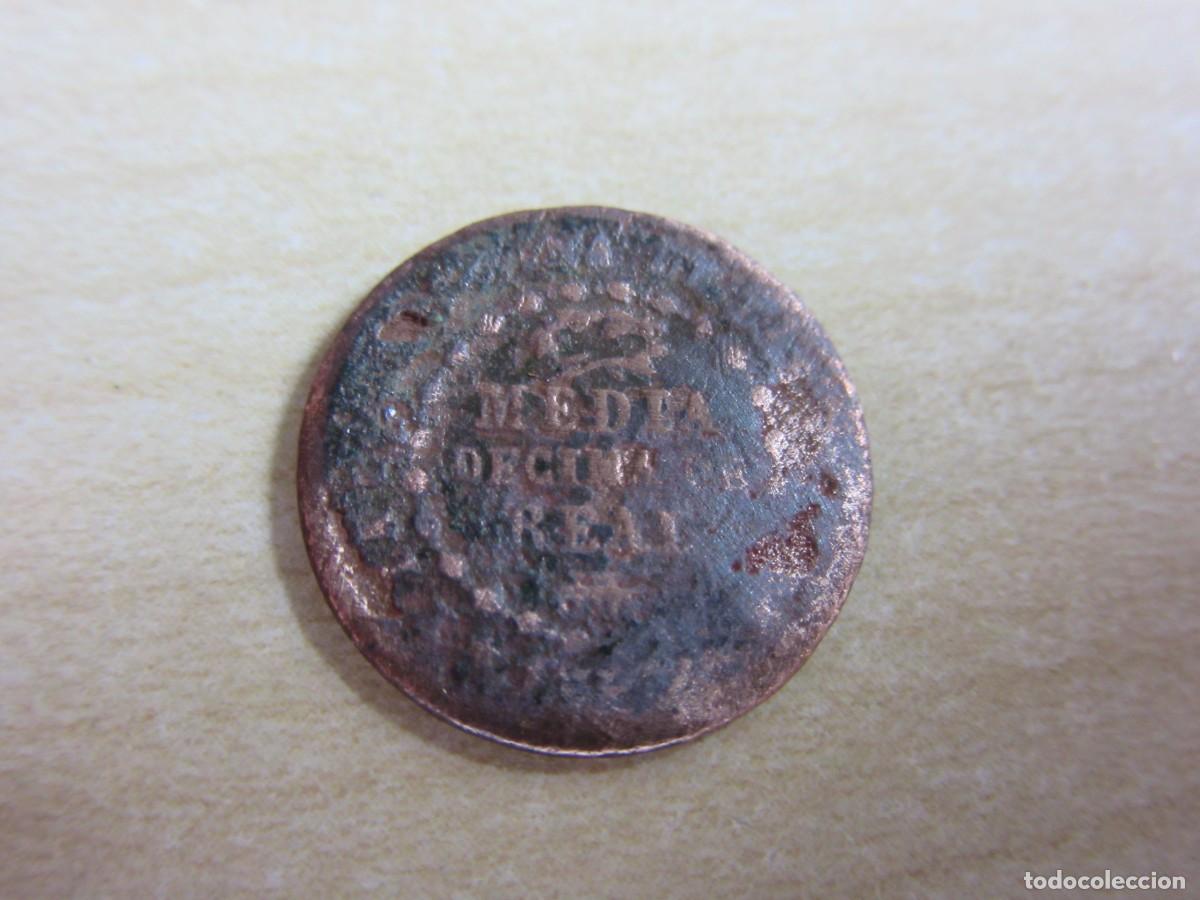 Monedas de Espa&ntilde;a: Escasa Media d&eacute;cima de real de Isabel II Fechado probablemente en 1852