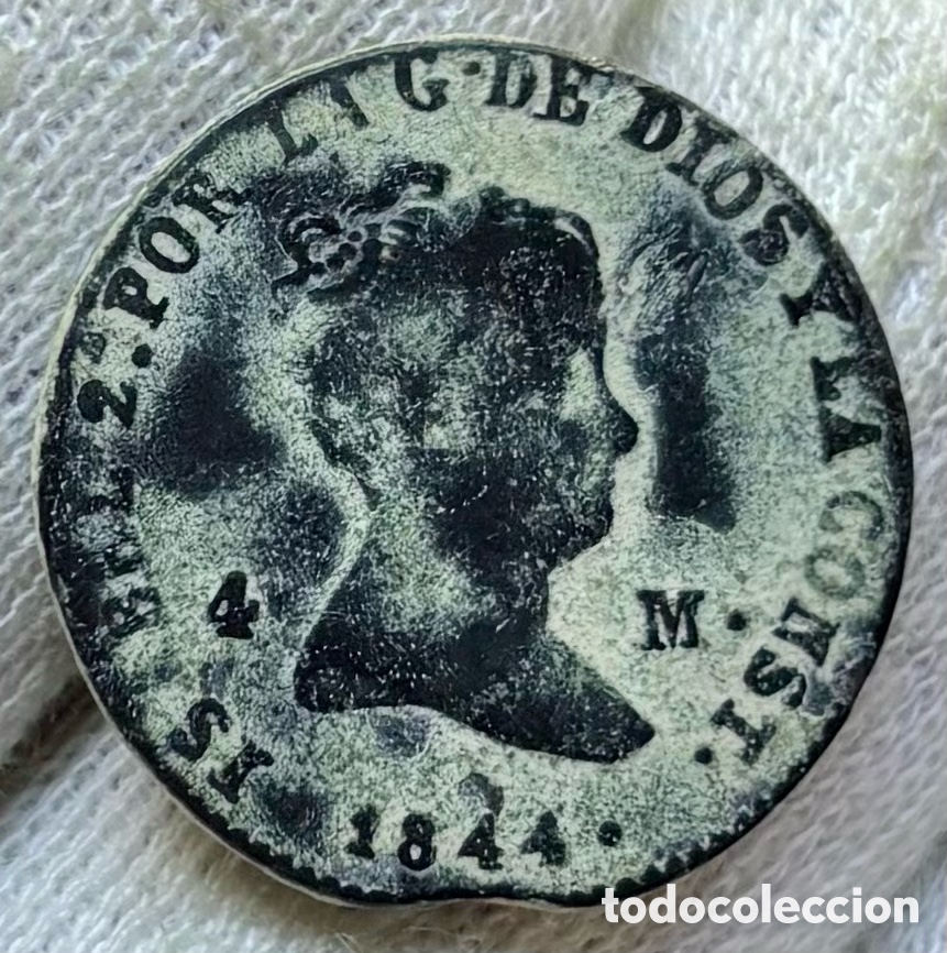 Monedas de Espa&ntilde;a: Moneda 4 Maravedis 1844 Segovia. Isabel II