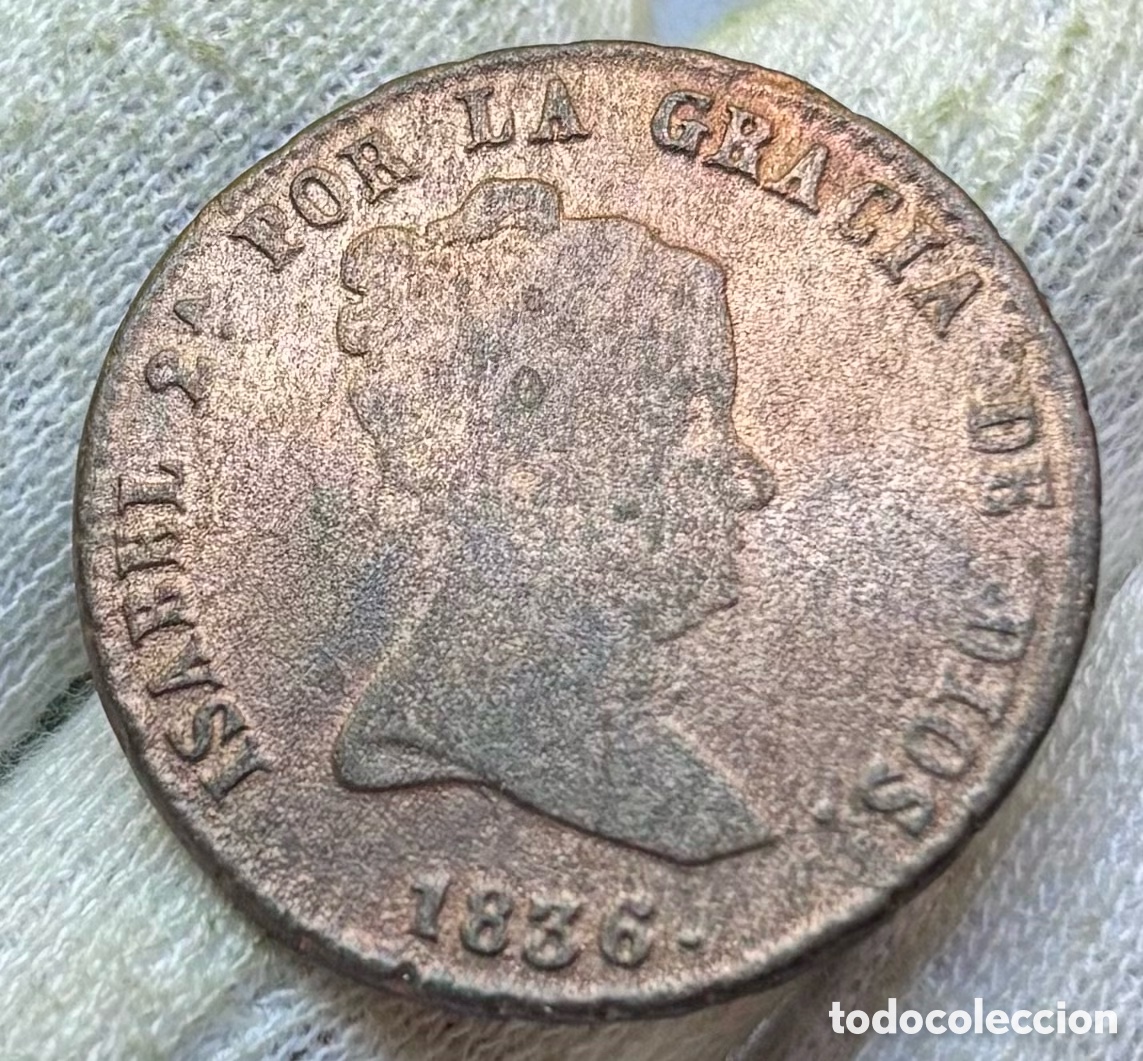 M&uuml;nzen von Spanien: Moneda 8 Maravedis 1836 Segovia. Isabel II