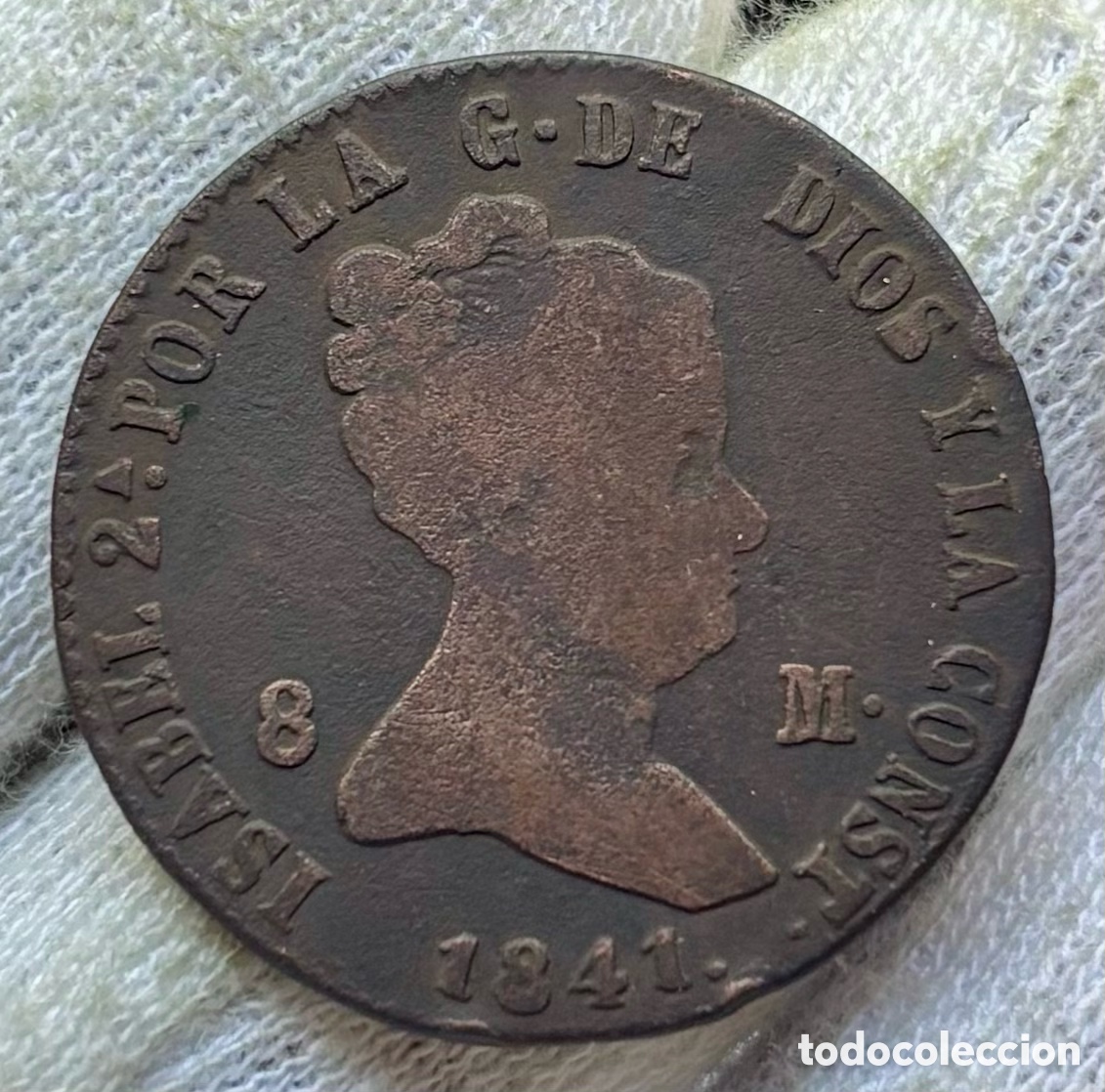 M&uuml;nzen von Spanien: Moneda 8 Maravedis 1841 Segovia. Isabel II