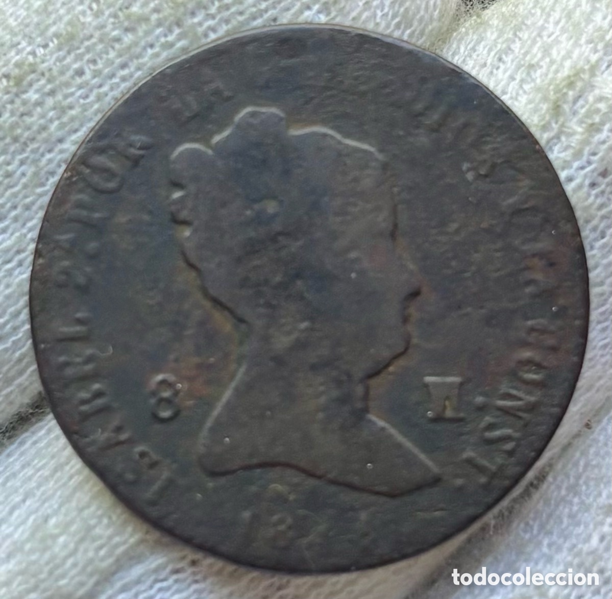 M&uuml;nzen von Spanien: Moneda 8 Maravedis 1844 Segovia. Isabel II