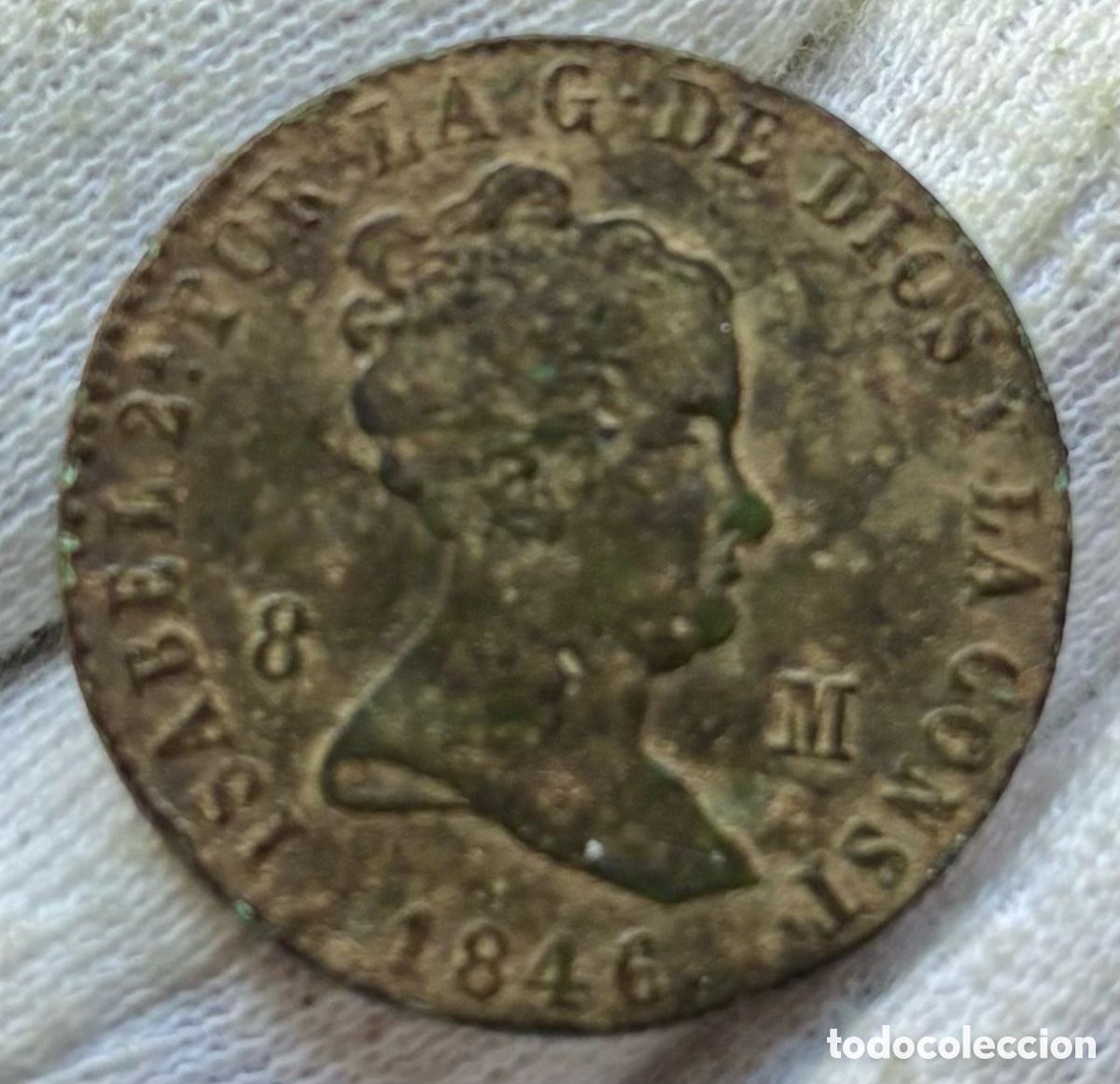 M&uuml;nzen von Spanien: Moneda 8 Maravedis 1846 Jubia. Isabel II
