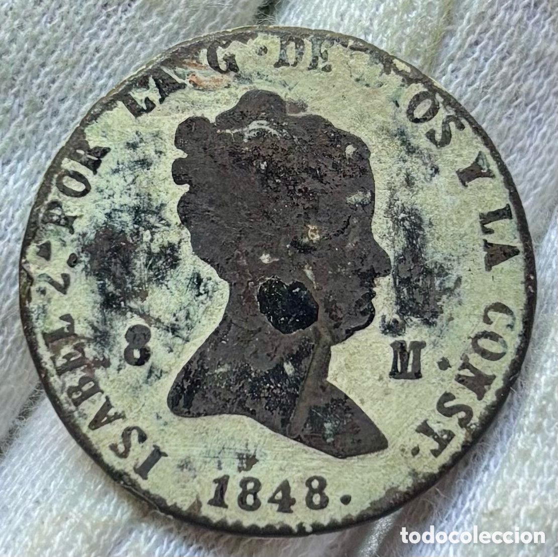 Monedas de Espa&ntilde;a: Moneda 8 Maravedis 1848 Segovia. Isabel II