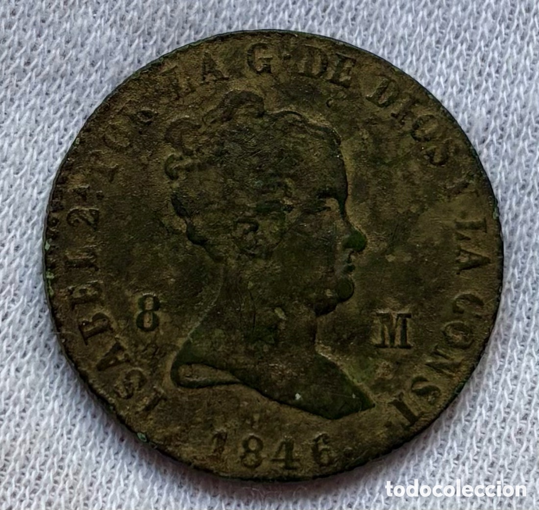 Monedas de Espa&ntilde;a: Moneda 8 Maravedis 1846 Jubia. Isabel II